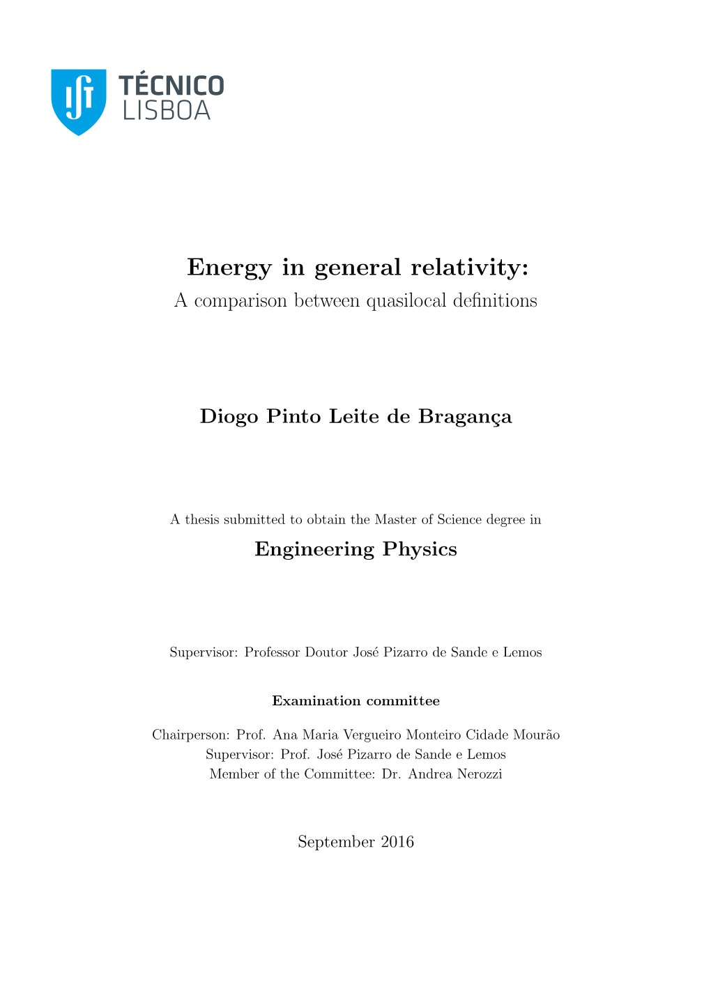 Energy in General Relativity: a Comparison Between Quasilocal Deﬁnitions