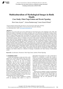 Multiculturalism of Mythological Images in Batik Motifs