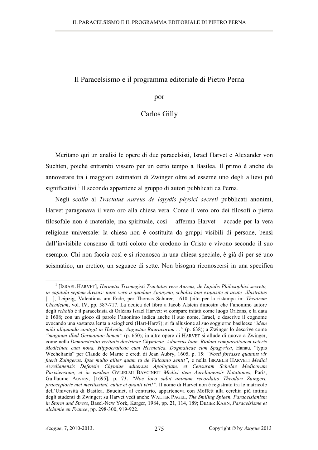 Il Paracelsismo E Il Programma Editoriale Di Pietro Perna Por Carlos