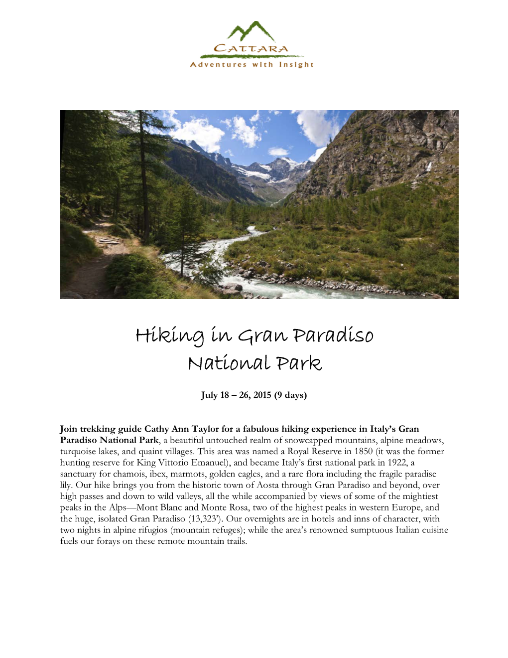 Hiking in Gran Paradiso National Park