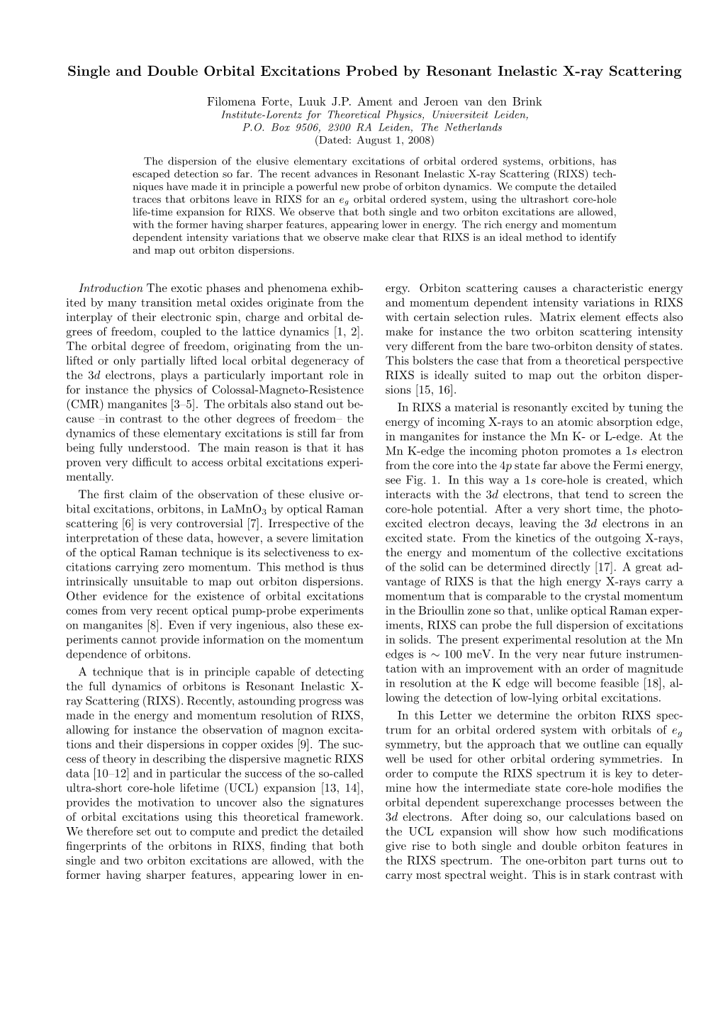 Single and Double Orbital Excitations Probed by Resonant Inelastic X-Ray Scattering