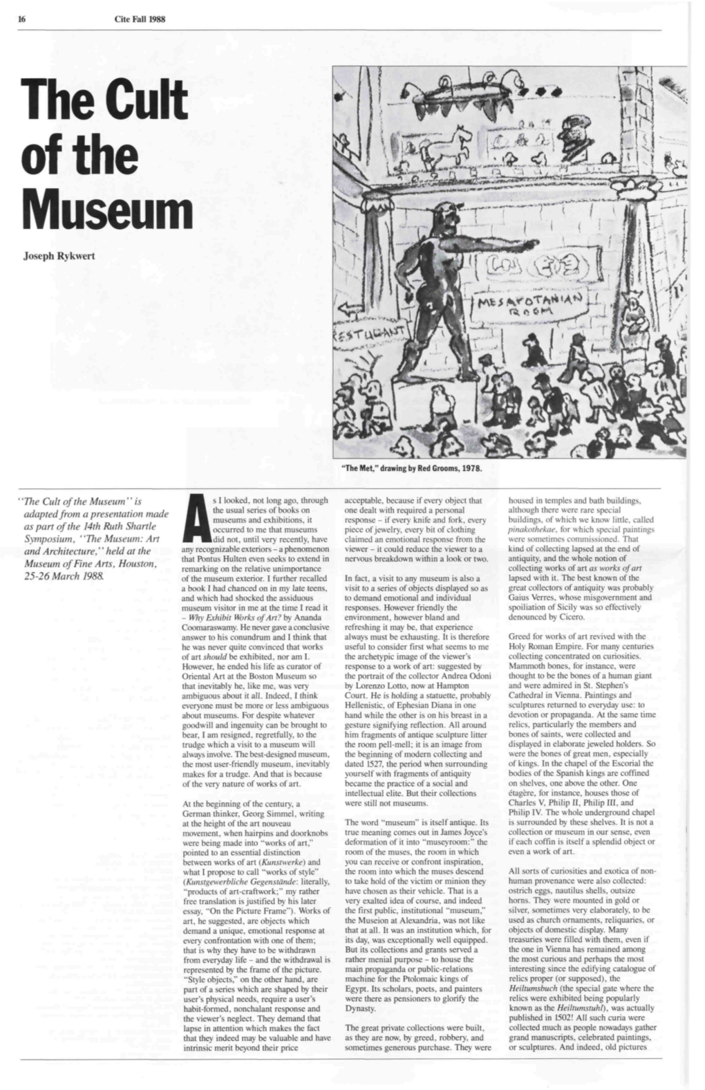 The Cult of the Museum