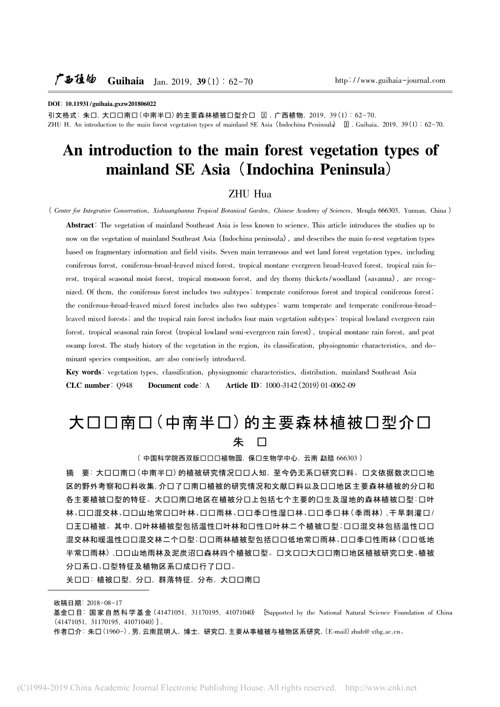 An Introduction to the Main Forest Vegetation Types of Mainland SE Asia