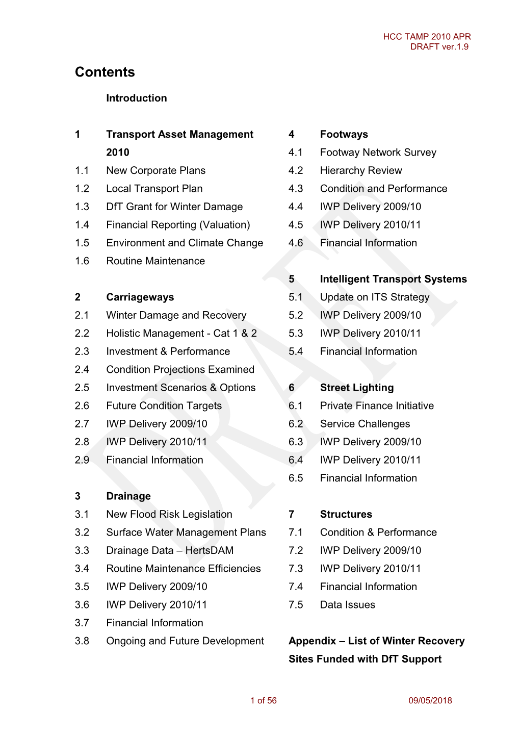 Highways Transport Panel Report TAMP2010