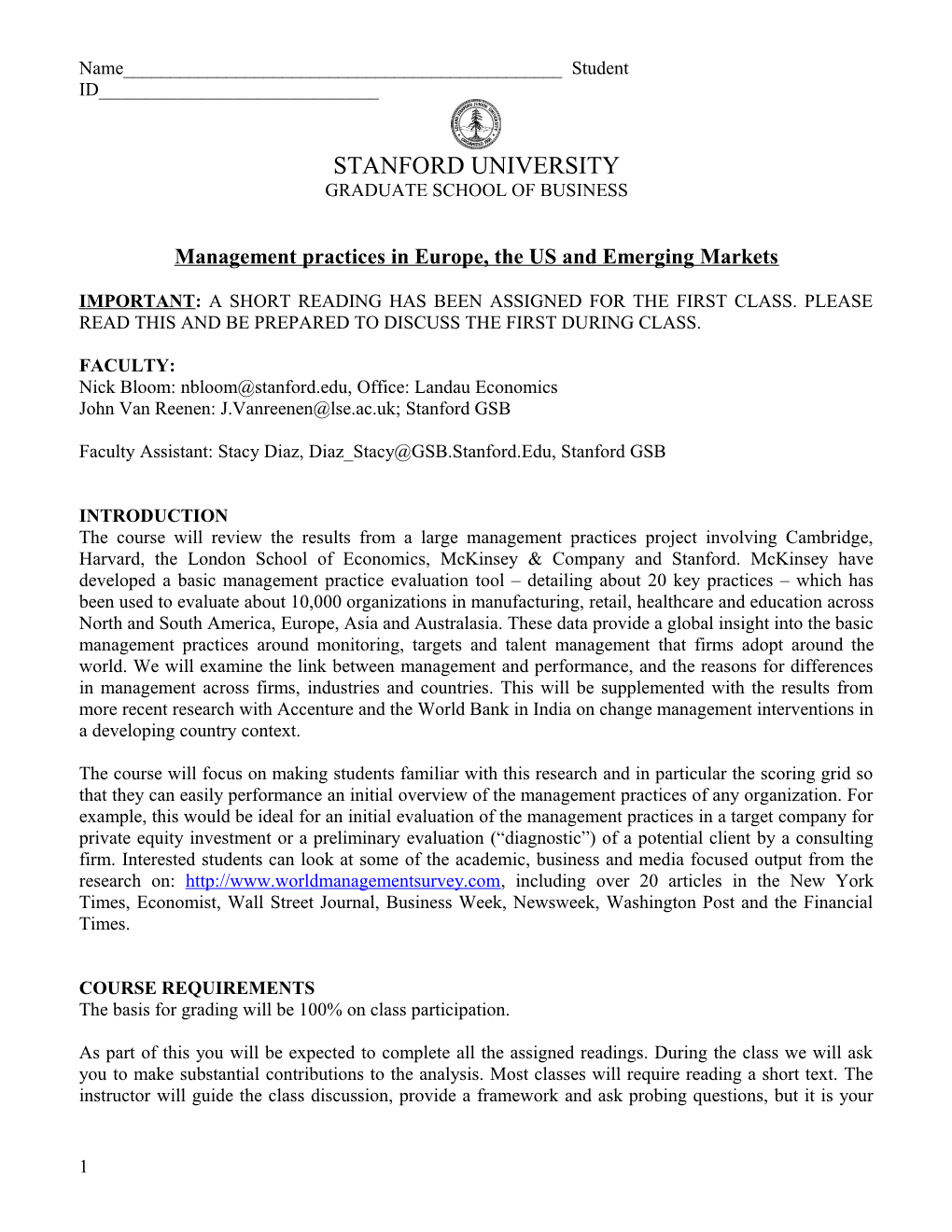 Management Practices in Europe, the US and Emerging Markets