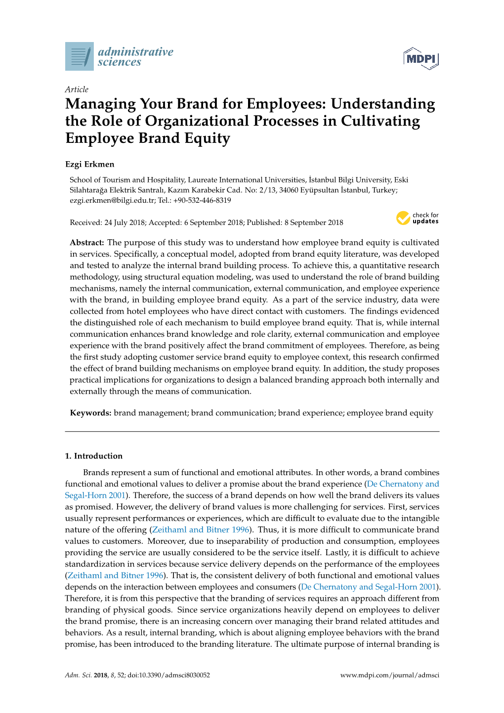 Understanding the Role of Organizational Processes in Cultivating Employee Brand Equity