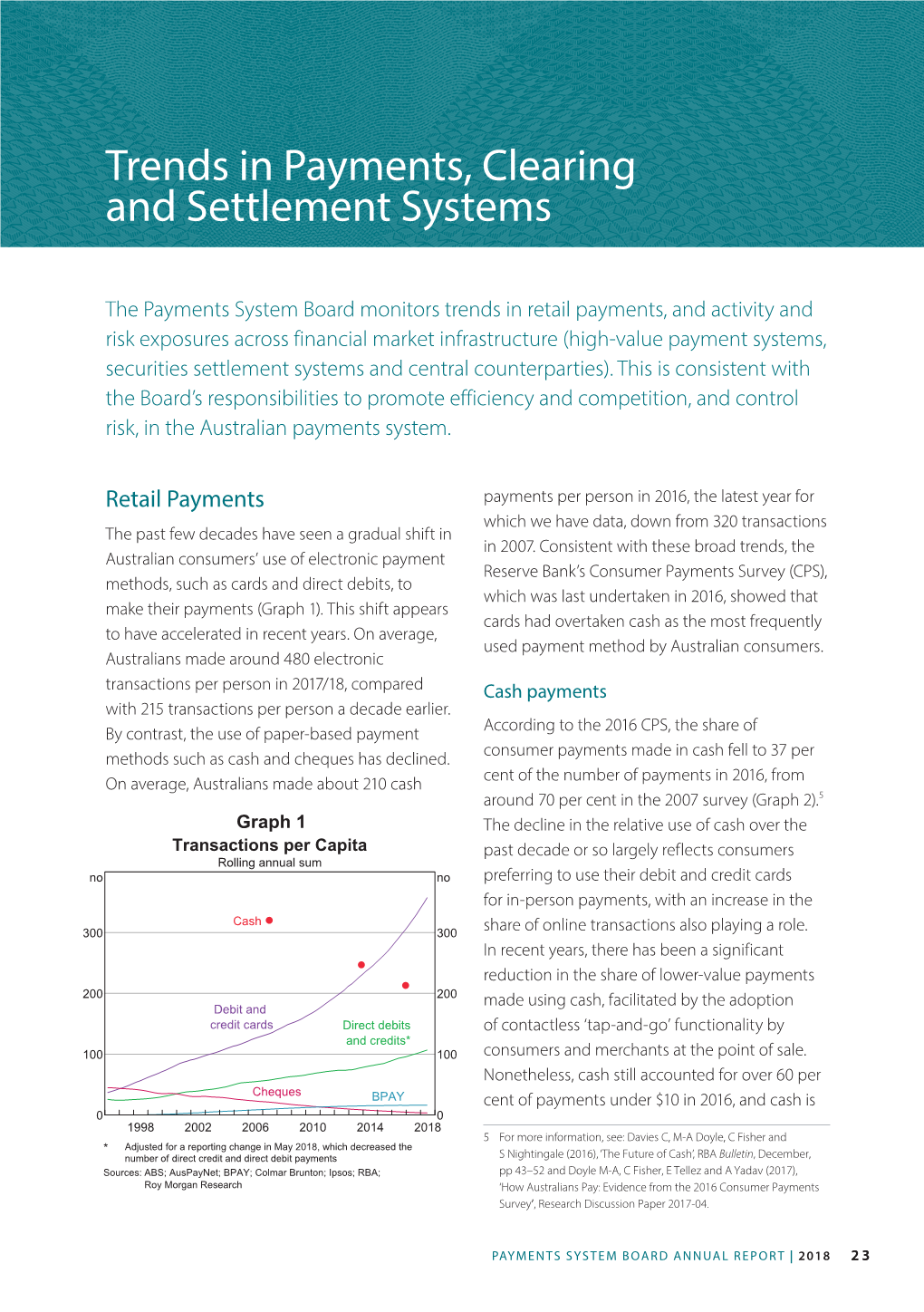 Trends in Payments, Clearing and Settlement Systems