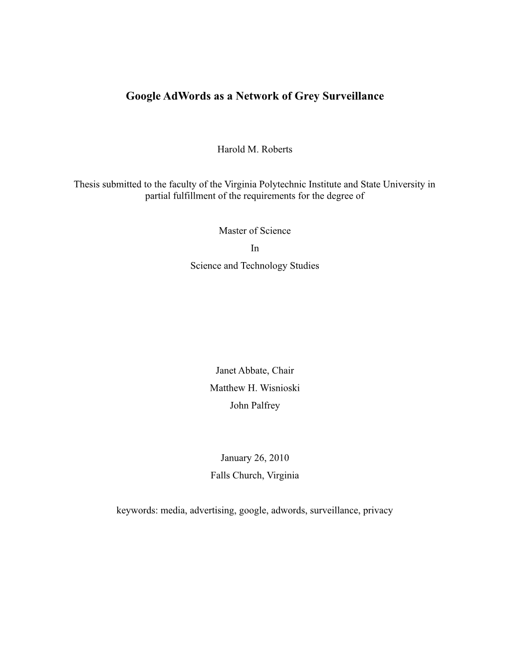 Google Adwords As a Network of Grey Surveillance