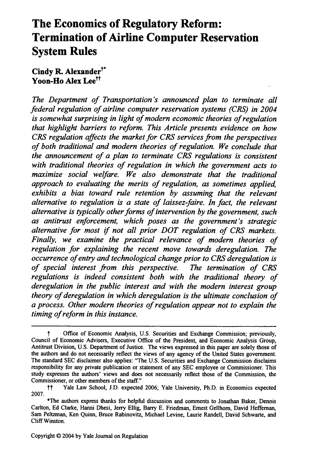 Termination of Airline Computer Reservation System Rules