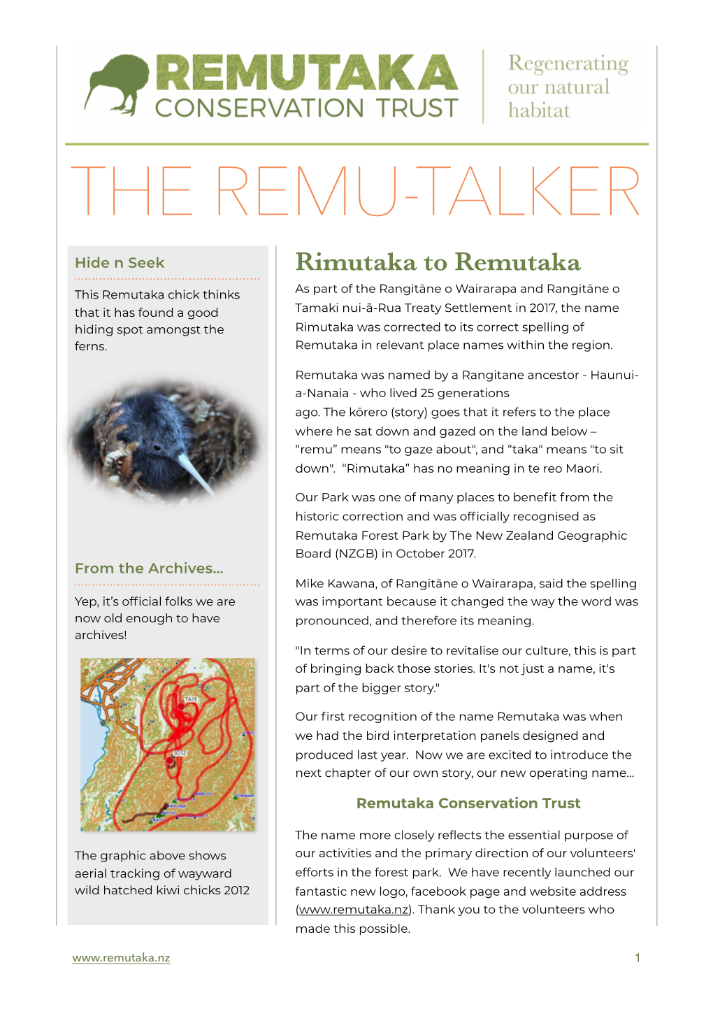 Remu-Talker Newsletter August 2018