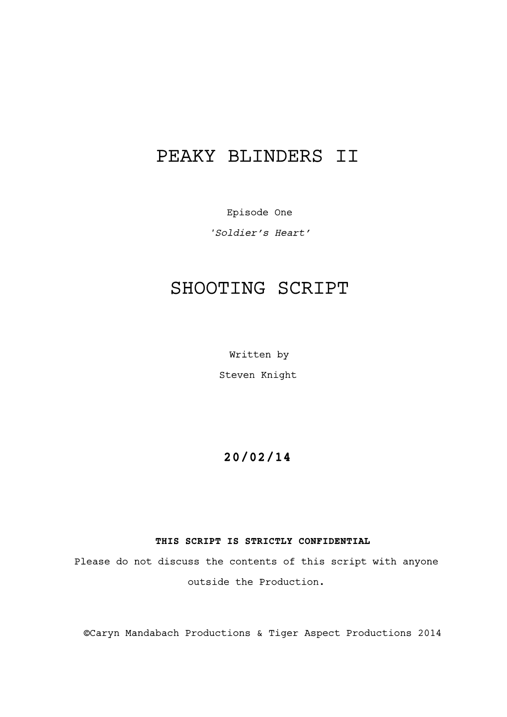 Shooting Script