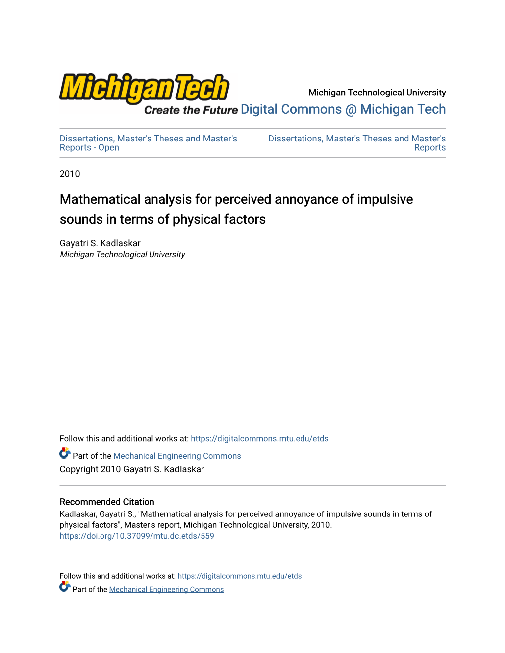 Mathematical Analysis for Perceived Annoyance of Impulsive Sounds in Terms of Physical Factors