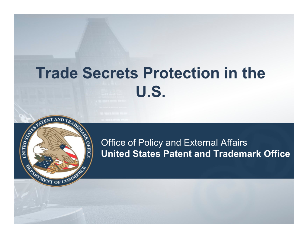 Trade Secrets Protection in the U.S