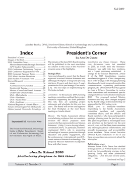 Index President's Corner