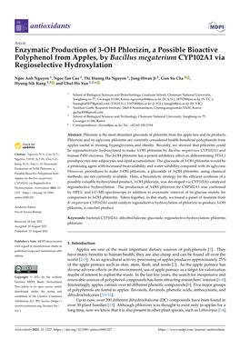 Enzymatic Production of 3-OH Phlorizin, a Possible Bioactive Polyphenol from Apples, by Bacillus Megaterium CYP102A1 Via Regioselective Hydroxylation