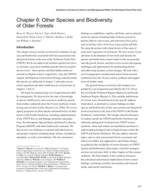 Other Species and Biodiversity of Older Forests