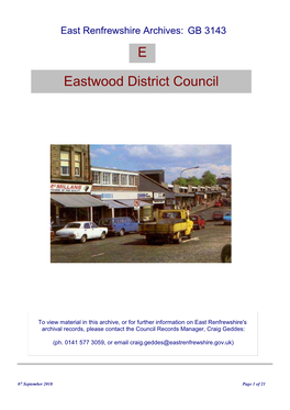 E Eastwood District Council