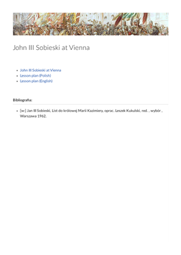 John III Sobieski at Vienna