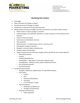 Marketing Plan Outline