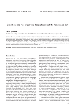 Conditions and Rate of Extreme Dunes Abrasion at the Pomeranian Bay