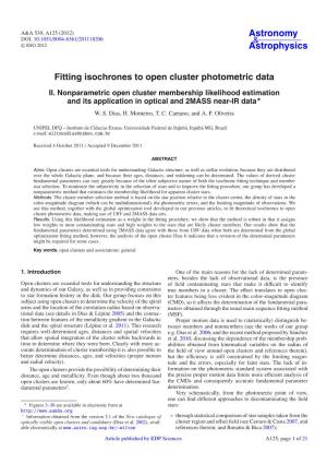 Fitting Isochrones to Open Cluster Photometric Data