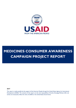 Medicines Consumer Awareness Campaign Project Report