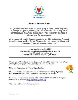 Annual Flower Sale