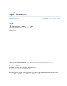 The Ithacan, 1992-07-09