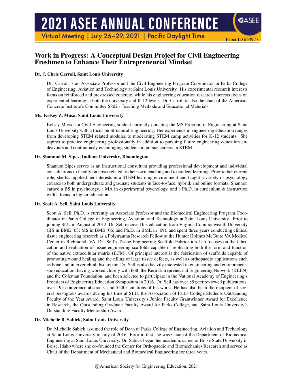 Work in Progress: a Conceptual Design Project for Civil Engineering Freshmen to Enhance Their Entrepreneurial Mindset