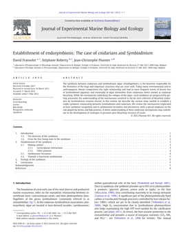 Establishment of Endosymbiosis: the Case of Cnidarians and Symbiodinium