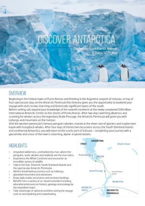 DISCOVER ANTARCTICA Departing from Punta Arenas 11 Days/10 Nights