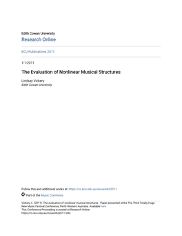 The Evaluation of Nonlinear Musical Structures