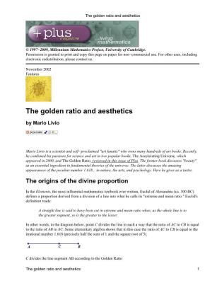 The Golden Ratio and Aesthetics