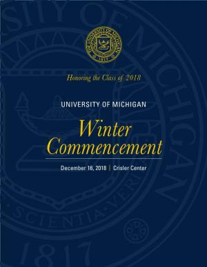2018 Winter Commencement Program