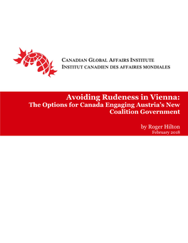 Avoiding Rudeness in Vienna: the Options for Canada Engaging Austria’S New Coalition Government