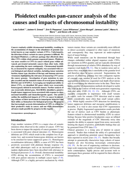 Ploidetect Enables Pan-Cancer Analysis of the Causes and Impacts of Chromosomal Instability