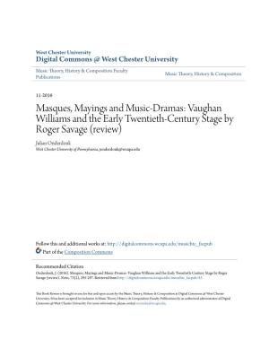 Masques, Mayings and Music-Dramas: Vaughan Williams