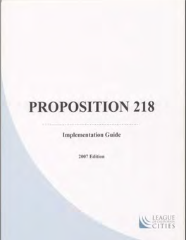 Proposition 218 Implementation Guide