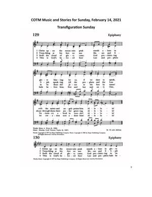 COTM Feb 14 2021 Music and Hymn Stories