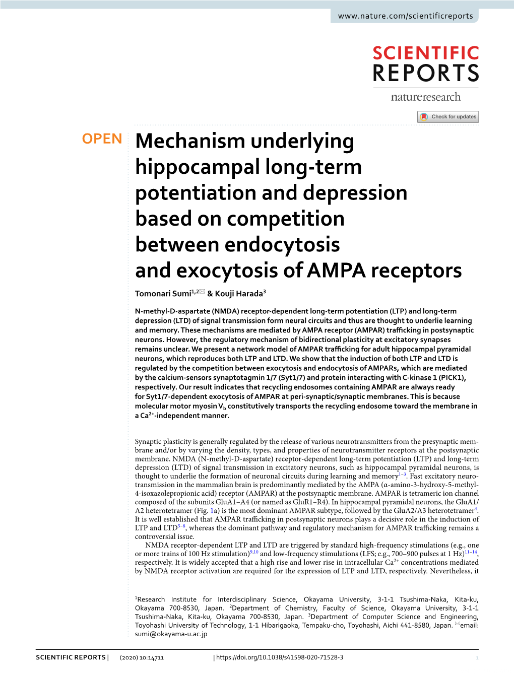 Mechanism Underlying Hippocampal Long-Term Potentiation And