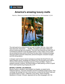 America's Amazing Luxury Malls