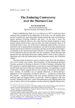 The Enduring Controversy Over the Mortara Case