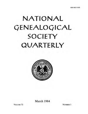 National Genealogical Society Quarterly