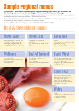 Sample Regional Menus