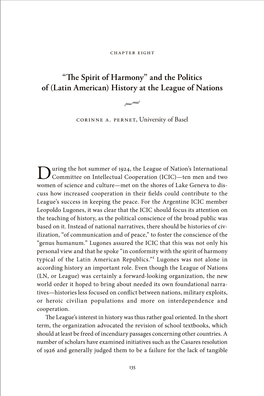 And the Politics of (Latin American) History at the League of Nations O Corinne A
