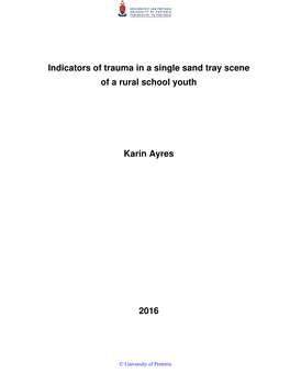 Indicators of Trauma in a Single Sand Tray Scene of a Rural School Youth