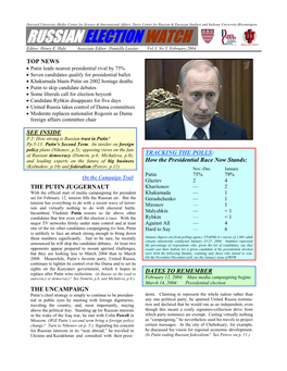 RUSSIAN ELECTION WATCH, Vol.3, No.5: Accessed August 18, 2003: (Glaziev)