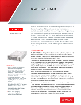 SPARC T5-2 Server Data Sheet