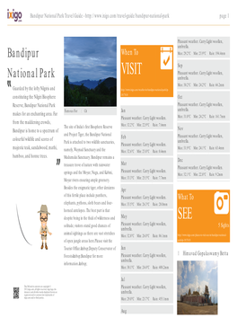 Bandipur National Park Travel Guide - Page 1