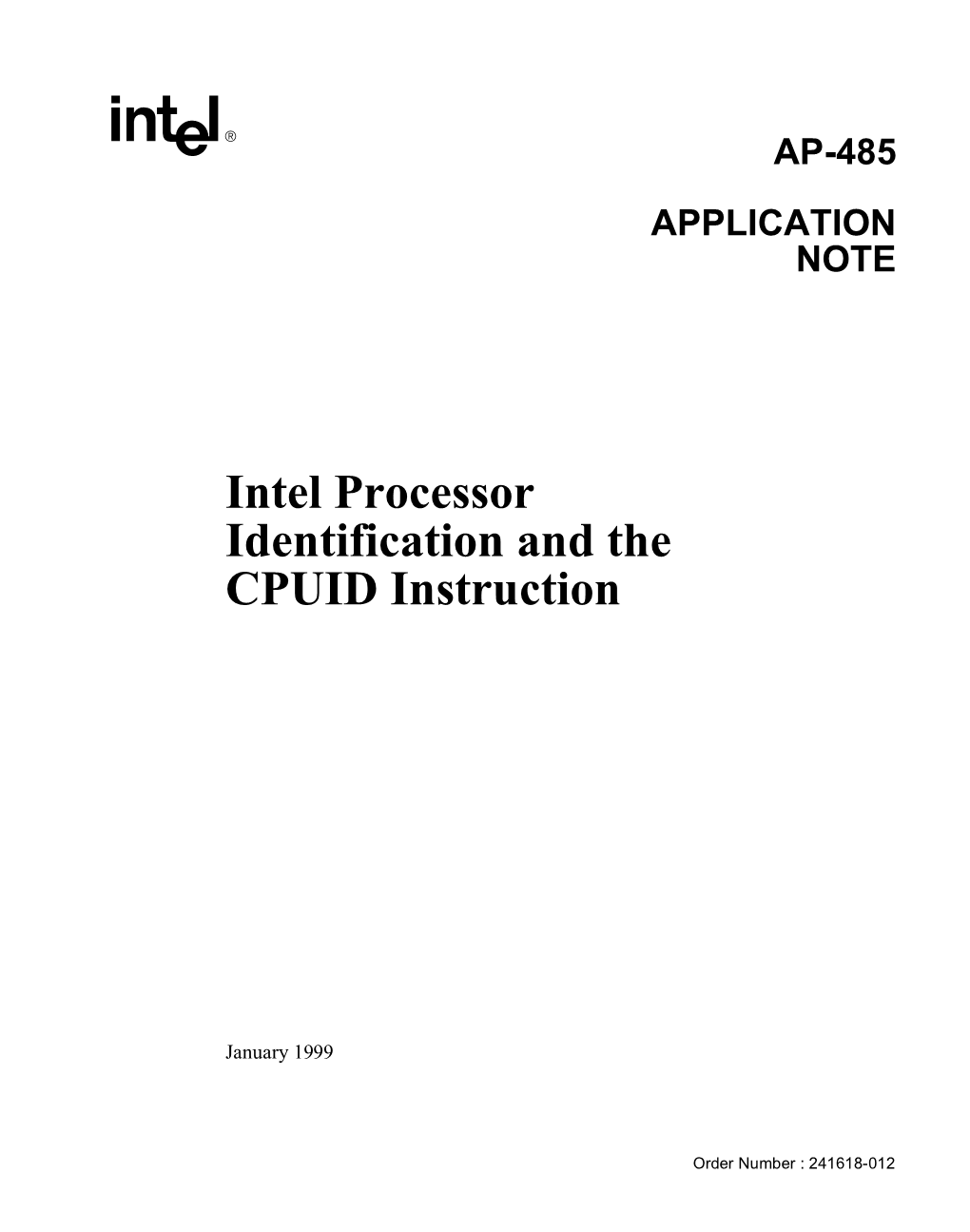 Intel Processor Identification and the CPUID Instruction